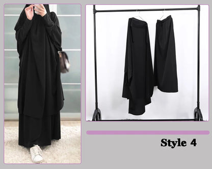 Women Hooded Muslim Hijab Dress Eid Prayer Garment Jilbab Abaya Long Khimar Full Cover Ramadan Gown Abayas Islamic Clothing