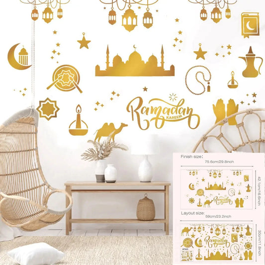 Pelekat Tingkap Eid Ramadan Hiasan Ramadan Hiasan Eid Mubarak untuk Rumah 2025 Ramadan Kareem Islam Bekalan Pesta Muslim Aidilfitri 