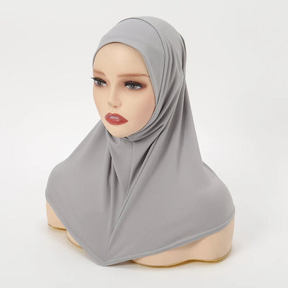 Instant Hemp Muslim Hijab Scarf Abaya Turban for Woman Islamic Women Head Wrap Ready to Wear Hijabs Pinless Neck Cover Turbans