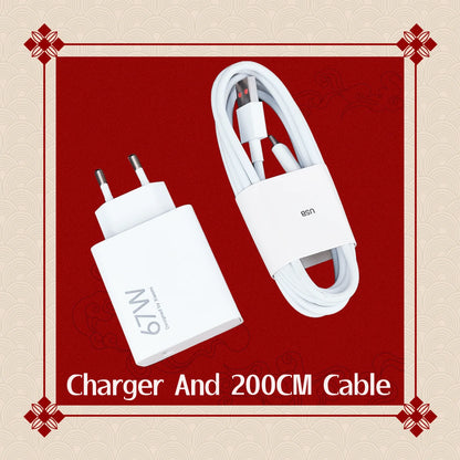 Xiaomi 67W Type C Charger Original Turbo Fast USB 6A Cable EU Power Adapter For Mi 12 11 Ultra RedMi Note 12 11 Poco X5 X4 Pro