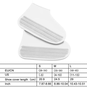 1 Pair Silicone WaterProof Shoe Covers Lip-resistant Rubber Rain Boot Rain Gear Overshoes Accessories for Outdoor Rainy Day