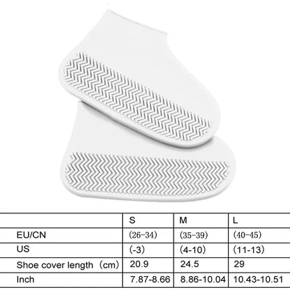 1 Pair Silicone WaterProof Shoe Covers Lip-resistant Rubber Rain Boot Rain Gear Overshoes Accessories for Outdoor Rainy Day