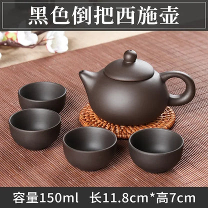 1 Pot & 4cups Without Base Yixing Purple Sand Tea Set Travel Portable Tea Suit Chinese Tea Ceremony Supplies Productos 2024 New