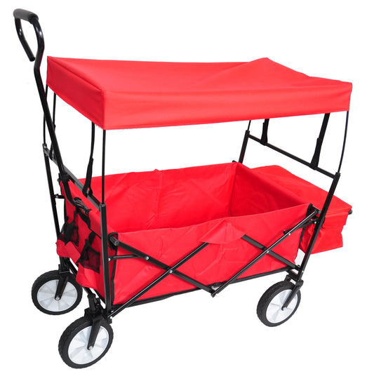 Folding Wagon Cart Portable Outdoor Camping Garden Shopping Beach Cart for Picnic Bbq Trolley