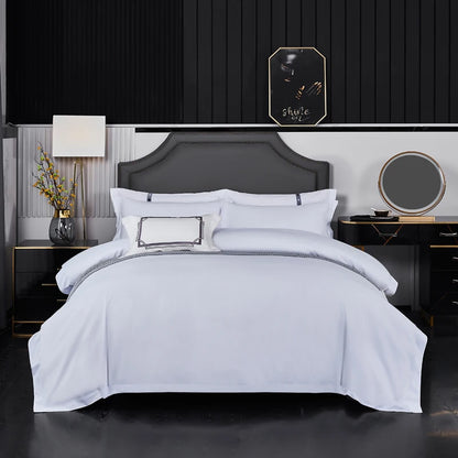Set Peralatan Tempat Tidur Mudah untuk hotel 5 bintang 3/4 Keping Sarung Duvet, Cadar Sarung Bantal Kembar Queen Saiz King Homestay Sarung Kuilt Linen katil 