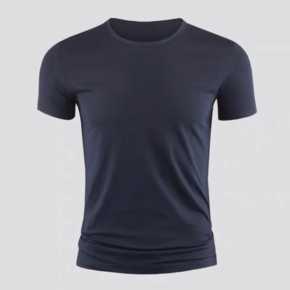 New Men's Short Sleeve T-Shirt Basic Plain Casual Gym Muscle Crew Neck T-Shirts Slim Fit Tops Tee Summer Man Clothing