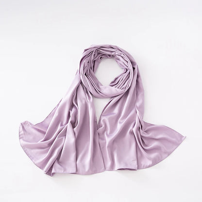 Cheap Plain Long Satin Polyester Scarves Matte Feeling Solid Women Scarf Soft Malaysia Women Shawl Big discount Muslim Hijab