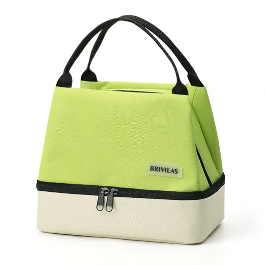 Large Capacity Double-layer Lunch Bag Portable Aluminum Foil Thermal Insulation Lunch Box Office Workers Picnic Travel Food Bag