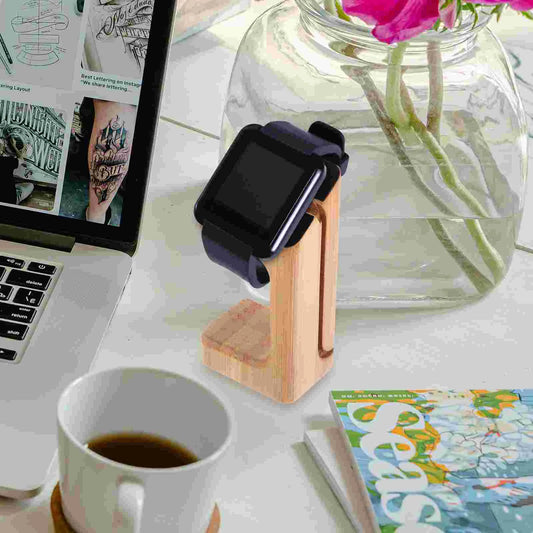 1Pc Watch Charging Stand Bamboo Charging Bracket Smart Watch Holder Display Stand Compatible for Apple Watch