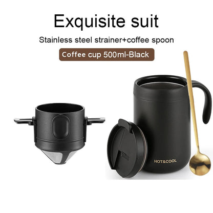 304 Stainless Steel Portable Coffee Filter Drip Coffee Tea Holder Reusable Mug Coffee Dripper Tea Cup Set Coffee Pot Coffeeware