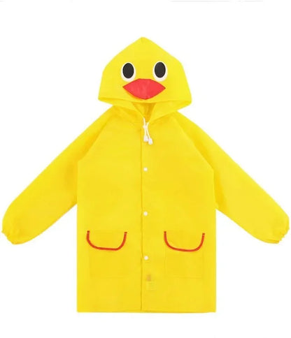 1Pcs Kids Poncho Raincoat Korean Cartoon Little Yellow Duck Cloak Outdoor Children Raincoat School Kindergarten Raincoat