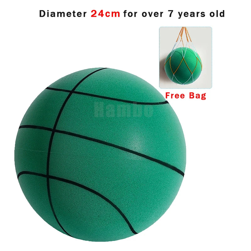 Silent basketball Size 7 Squeezable Mute Bouncing Basketball Indoor Silent Ball Foam Basketball 24cm Bounce Football Sports Toys