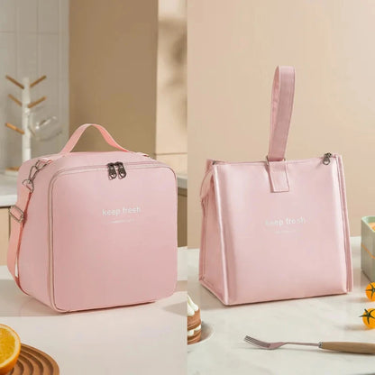 Beg Bento satu bahu Beg Kotak Makan Tengahari Pelajar Beg Makan Tengahari Mudah Alih Pekerja Pejabat Membawa Beg Makan Tengahari Beg Penebat Terma