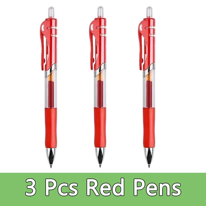 0.5mm Gel Pens Set Black Blue Red Refills Ballpoint Pens Bullet Tip School & Office Supplies Stationery Kawaii Accessories