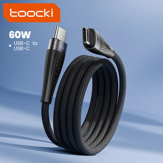 Toocki 60W Magnetic Storage USB C To Type C Cable For iPhone 15 Pro Max Fast Charging Data Cable Easy Storage Data For Samsung