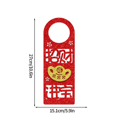 1/2pcs Chinese New Year Decorations 2025 Chinese Housewarming New Home Door Decor Lunar New Year Doorknob Hanging Pendant