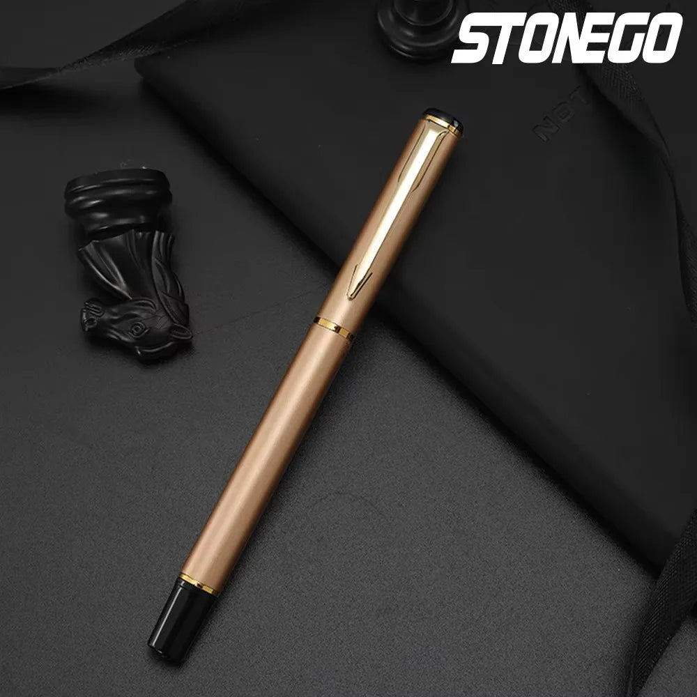 STONEGO Classic Metal Signature Pen, Retractable Roller Ball Pens Office Luxury Metal Signature Pen Fine Point (0.5mm)