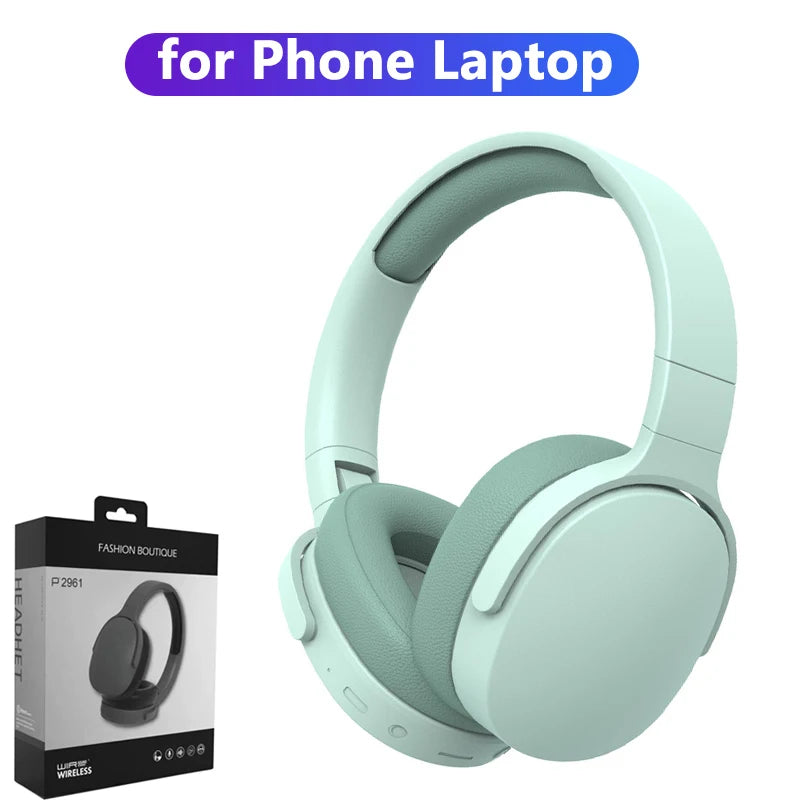 Headphone Bluetooth Over Ear Stereo HIFI Headset Wireless Heavy Bass Game Earphone TF/AUX Music Player with MIC/Radio for Gifts