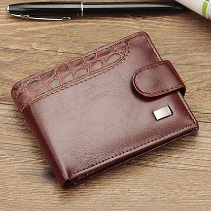 Stylish Patchwork Leather Men's Wallet with Coin Pocket and Card Holder Trifold Clutch Purse for Men Ideal Gift for Him