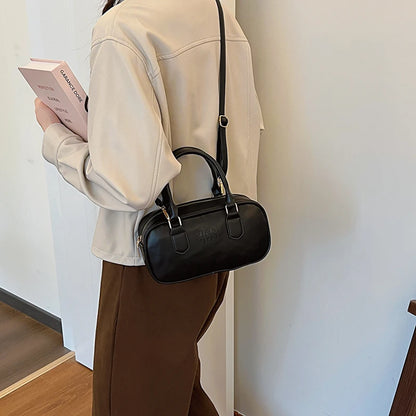 Women Leather Shoulder Bag Versatile Square Hobo Bag Casual Satchel Sling Bag Top Handle Bag Commuting Bag