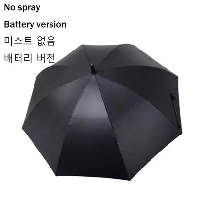 3 in 1 Umbrella with Fan Portable Misting Fan Umbrella With UV Protection Mist Spray Umbrella for Summer Cooling Battery Power