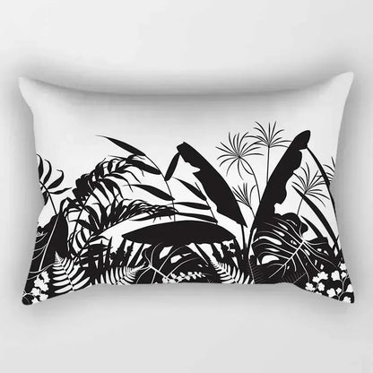 Tropical Plants Leaves Pillow Covers Abstract Pillow Case High Quality Short Plush Velvet Rectangle Pillow Cases Home Decoration