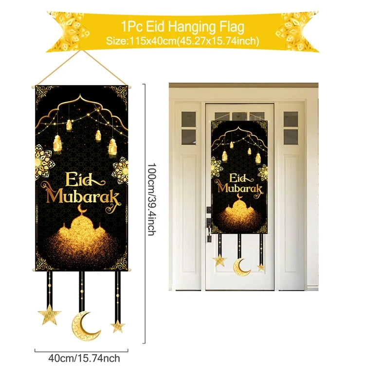 Eid Mubarak Banners Ramadan Kareem Decoration 2025 For Home Islamic Muslim Party Festival Eid Al-Fitr Party Supplies Favors Gift