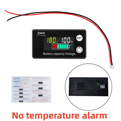 6133A DC Bateri Voltmeter Penunjuk Kapasiti 8V-100V Meter Kuasa Litium LiFePO4 sel asid plumbum 12V 24V 48V untuk Bateri LCD 