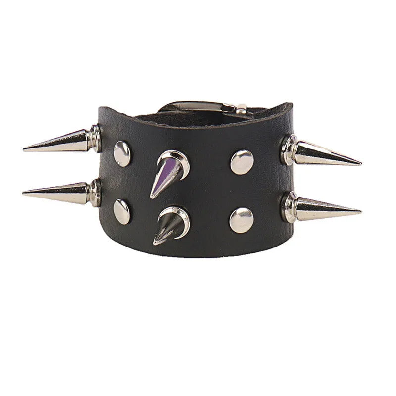 2022 Punk Rivet Nightclub Trend Bracelet Skull Bracelets Bangle Stainless steel Gothic Multi-level Fashion Jewelry wholesale