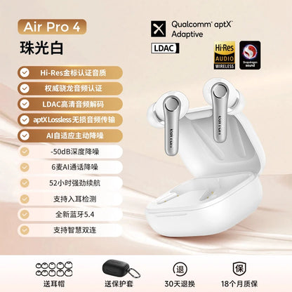 New EarFun Air Pro 4 Wireless Earphones Active Noise Reduction HI-FI Bluetooth 5.4 Earphones E-Sports IPX5 Earphones Gaming