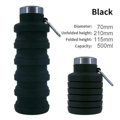 1pc Collapsible Water Bottle, Reuseable BPA Free Silicone Foldable Bottles Portable Hiking Cup For Outdoor Mountaineering Tours