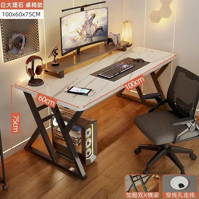 Meja Komputer Desktop Meja Pejabat Meja Isi Rumah Ringkas Meja Permainan Moden dan Set Kerusi Bilik Tidur Meja Kerja Perabot Pejabat 