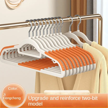 10PCS Anti Slip Hanger Household Clothes Hanger Plastic Non Marking and Anti Slip Hanger Clothing Rack Drying Rack for Clothes