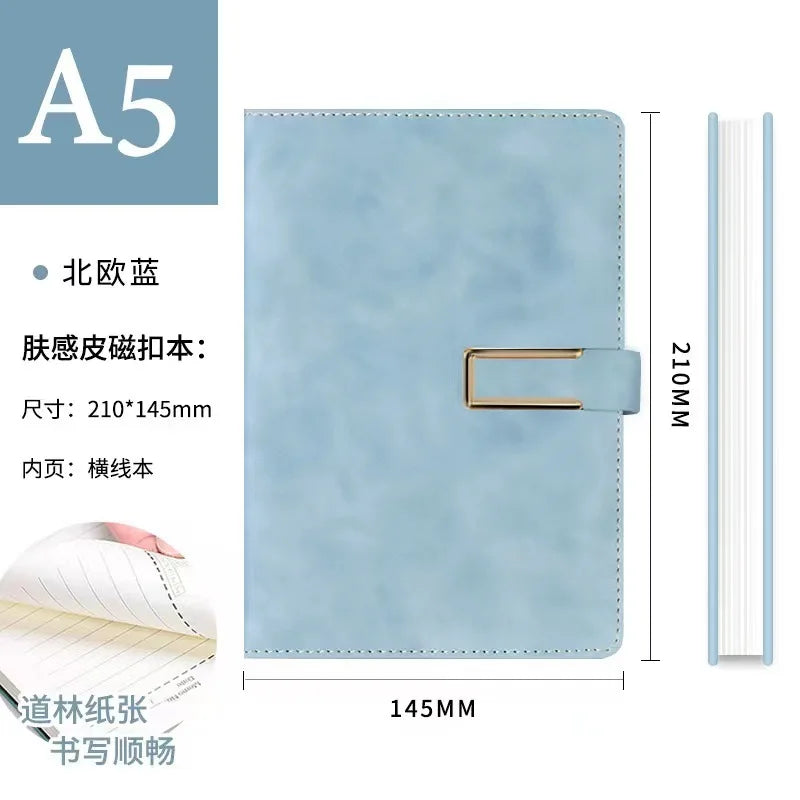 Vintage A5 Leatherbound Notebook Personalized Soft Cover Business Notebook Office Magnetic Buckle Notebook Diary Notebook