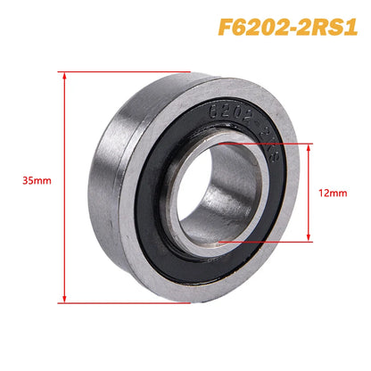 Bearing F6202 F6202RS F6202-16-2RS 13x35x11MM Flange ABEC-1 Miniature Deep Groove Garden Trolley Ball Sealed Wheelbarrow Bearing