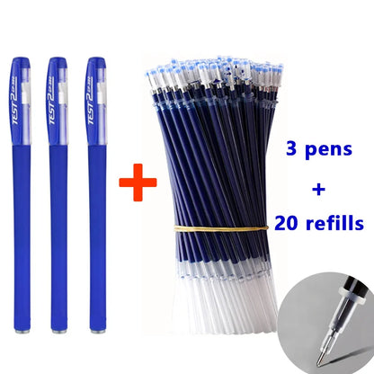 0.5mm Gel Pens Set Black Blue Red Refills Ballpoint Pens Bullet Tip School & Office Supplies Stationery Kawaii Accessories