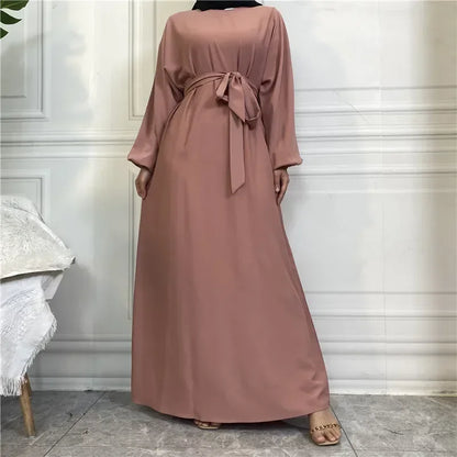 Plain Abaya Dubai Muslim Hijab Dress Elastic Sleeve Basic Closed Abayas for Women Turkey Ramadan Islamic Clothing Kaftan Robe