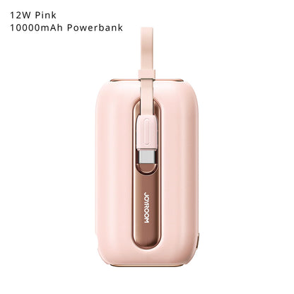 Mini 2 in 1 Quick Charger Built in Cable Power Bank with Dual Cables Support Type-c Apple Interface 10000mAh Power Bank