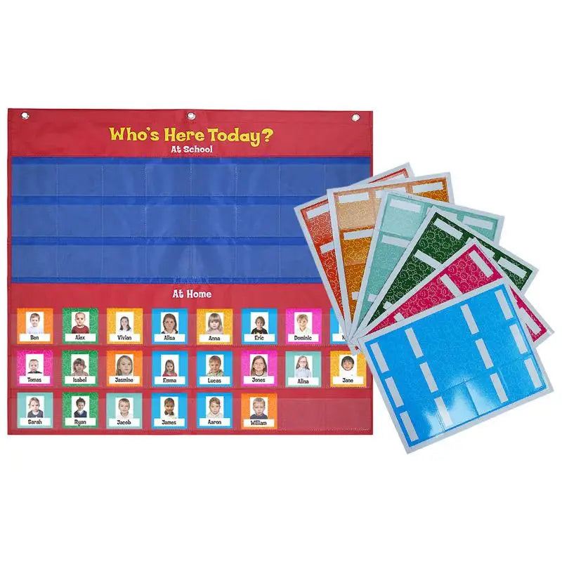 Attendance Pocket Chart Attendance Pocket Chart With 72 Cards Durable Classroom Management Pocket Chart For Preschool Supplies