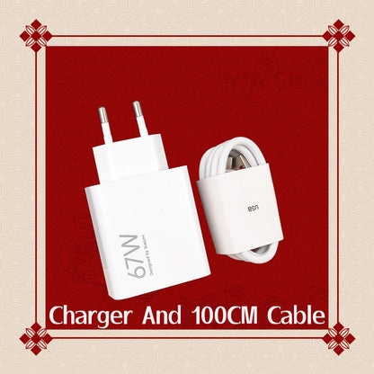 Xiaomi 67W Type C Charger Original Turbo Fast USB 6A Cable EU Power Adapter For Mi 12 11 Ultra RedMi Note 12 11 Poco X5 X4 Pro