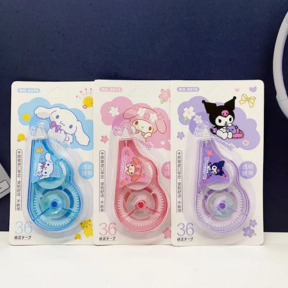 Cute Sanrio Kuromi Melody Yuji dog correction tape cute pet anime scribbling tape students corrective tape awards