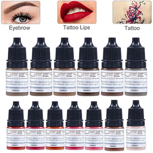 17 Warna Kening Microblading Tatu Pigmen Cat Dakwat untuk Garis Mata Tint Kening Solekan Kekal Persediaan Kosmetik Seni Tubuh 