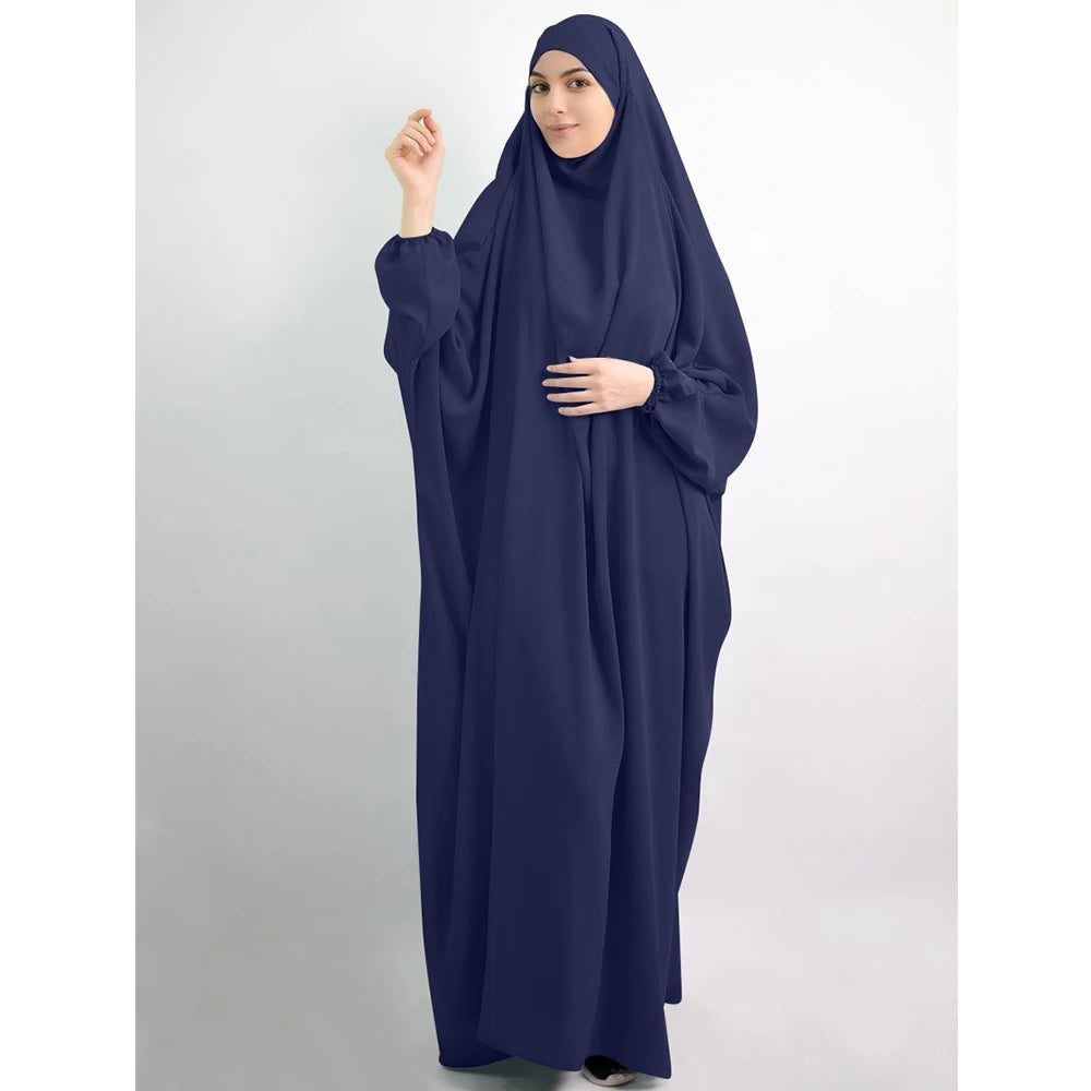 Eid Hooded Muslim Women Hijab Dress Prayer Garment Full Cover Ramadan Gown Islamic Clothes Niqab