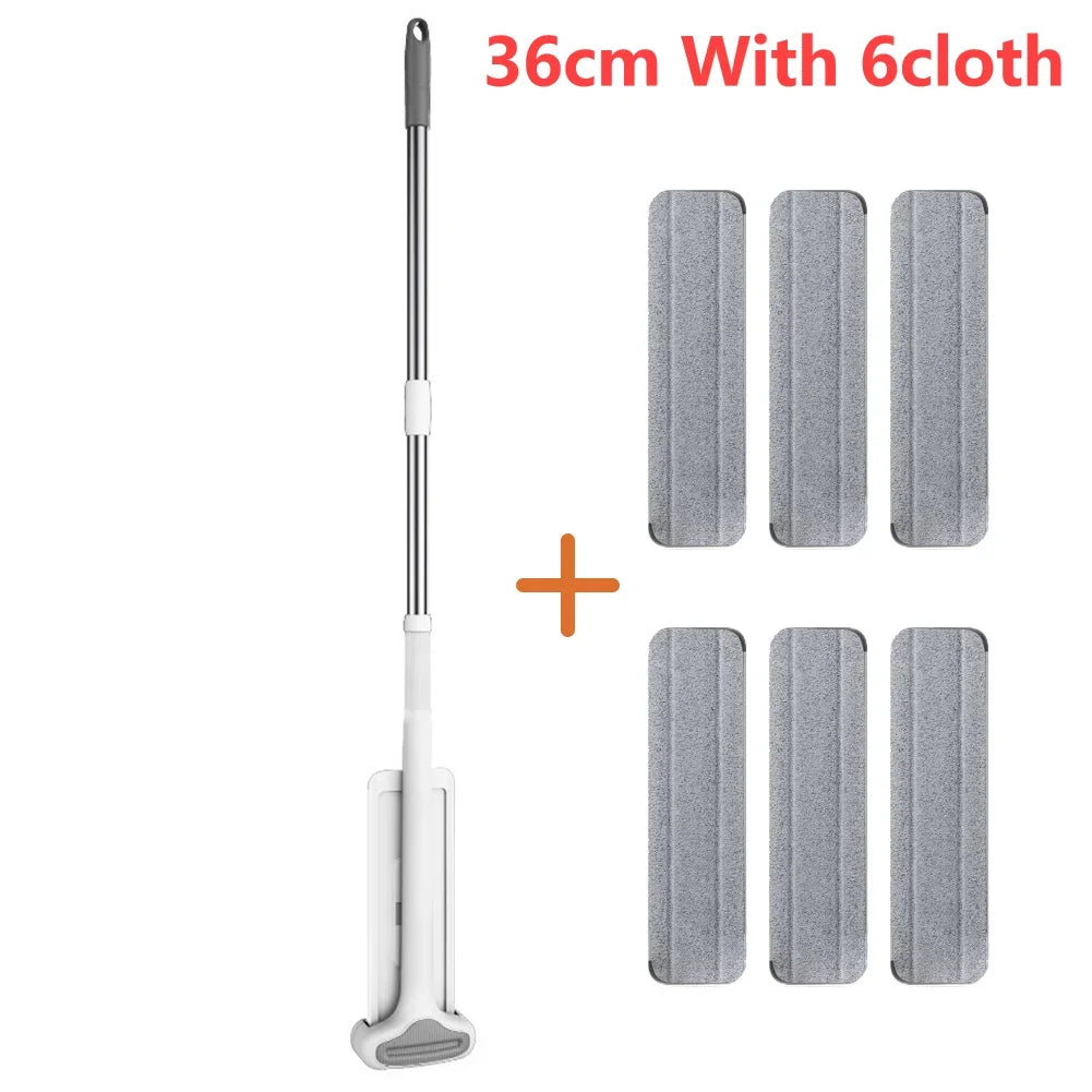 Large Flat Mop With Telescopic Long Handle Telescopic Long Handle Washing Free Lazy Mops Dust Dry Wet Mops For Cleaning Floors