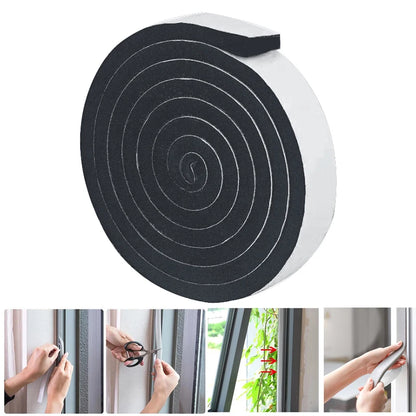 2M Foam Self-Adhesive Door Window Sealing Strip Wearable Sliding Dustproof Sponge Strip Soundproof Home Insulation Sealing Tape