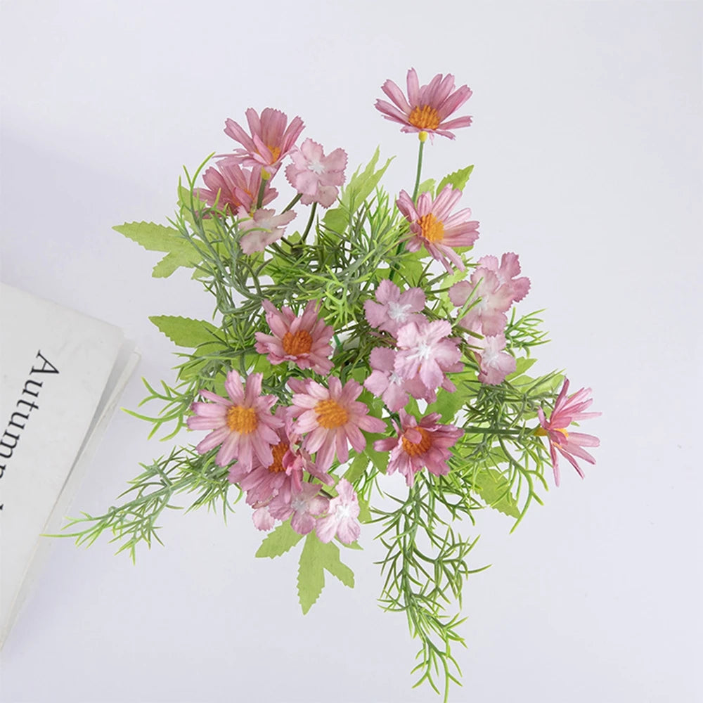 1PC Artificial Small Daisy Flower Bouquets Gerbera Fake Flowers Chamomile Silk Flowers for Wedding Home Decoration