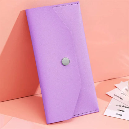 Envelope Wallet PU Leather Cash Envelope Wallet Classic Fashion Long Women's Wallet Ferrule Name Card Holder Gift