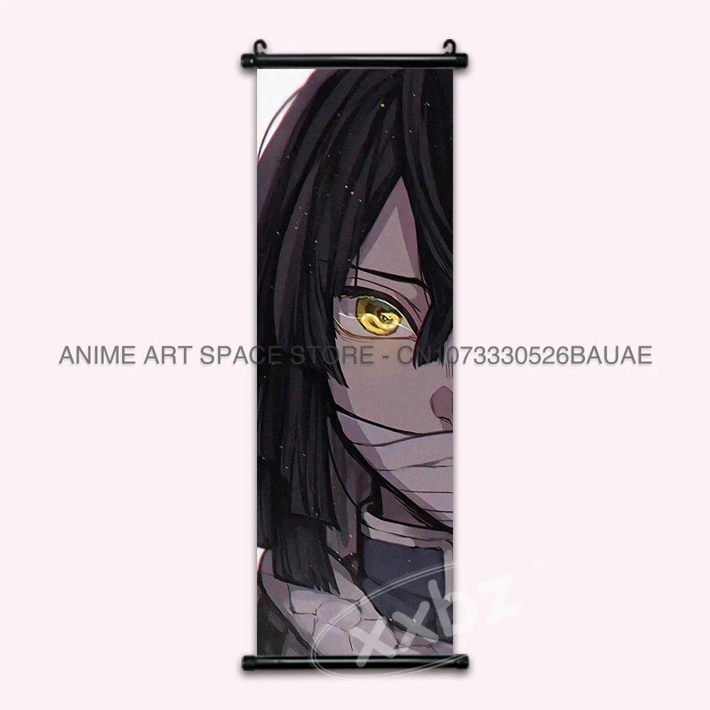 Demon Slayer Hanging Painting Wall Artwork Canvas Scrolls Picture Kawaii Anime Poster Kochou Shinobu Home Decor Children's Room