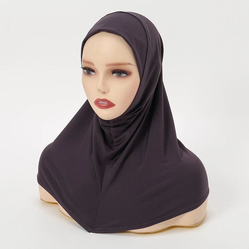 Instant Hemp Muslim Hijab Scarf Abaya Turban for Woman Islamic Women Head Wrap Ready to Wear Hijabs Pinless Neck Cover Turbans