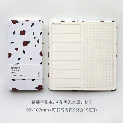 Hardfaced Weekly Notebook English Checked Student Hand Ledger Notebook  Korean Stationery  Notebook